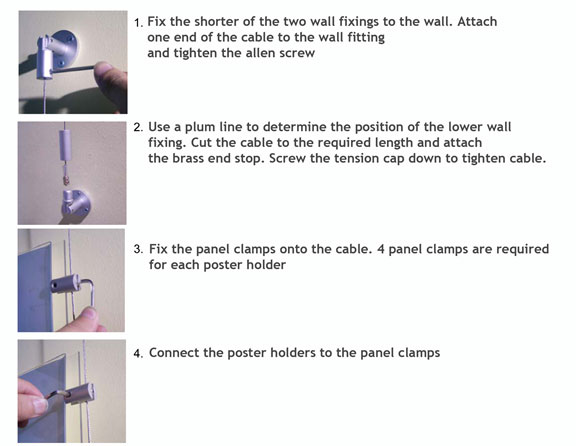 Cable display installation diagram