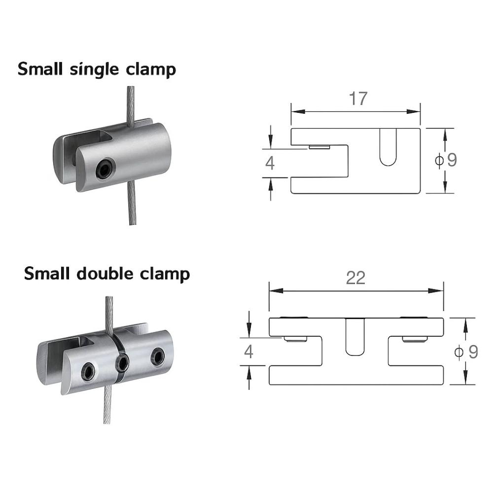 Small cable clamps for poster holders