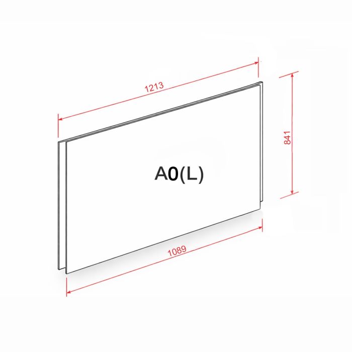 A0 landscape clear poster pocket for cable displays