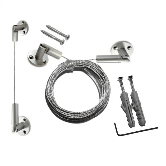 Wall-to-wall cable display kit with 1.5mm wire and fittings