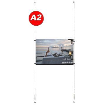 A2 Poster Holder Cable Display - Landscape