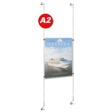 A2 Poster Holder Cable Display - Portrait