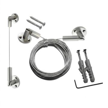 Wall-to-wall cable display kit with 1.5mm wire and fittings